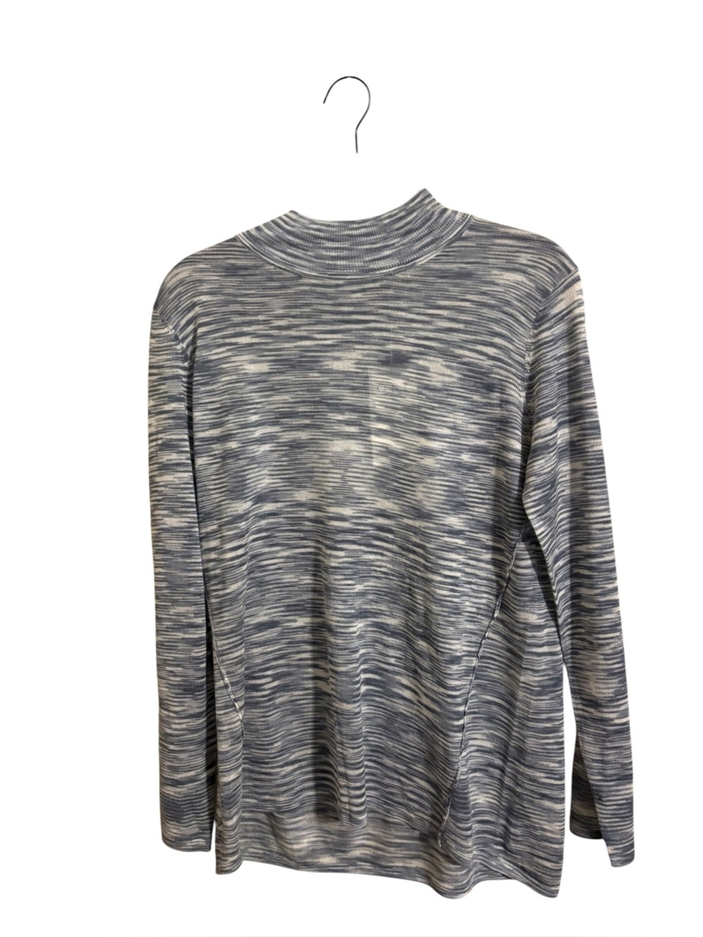 Ost Gray Marled Long Sleeve Sweater Top Blue Willow Large NWT